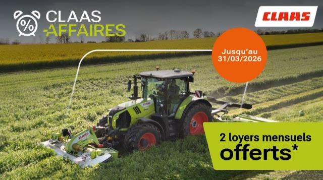 Passez au neuf grâce à la location tracteur CLAAS : 2 mois de loyer offerts.