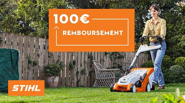 Jusqu’à 100 €* remboursés sur votre tondeuse à batterie STIHL